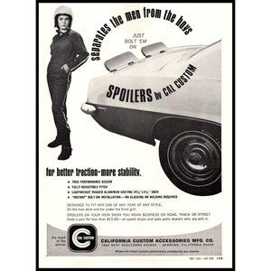 1969 Cal Custom Spoilers Vintage Print Ad California Wall Art Photo